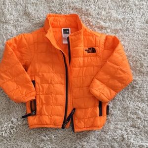 The North Face toddler Thermoball orange jacket